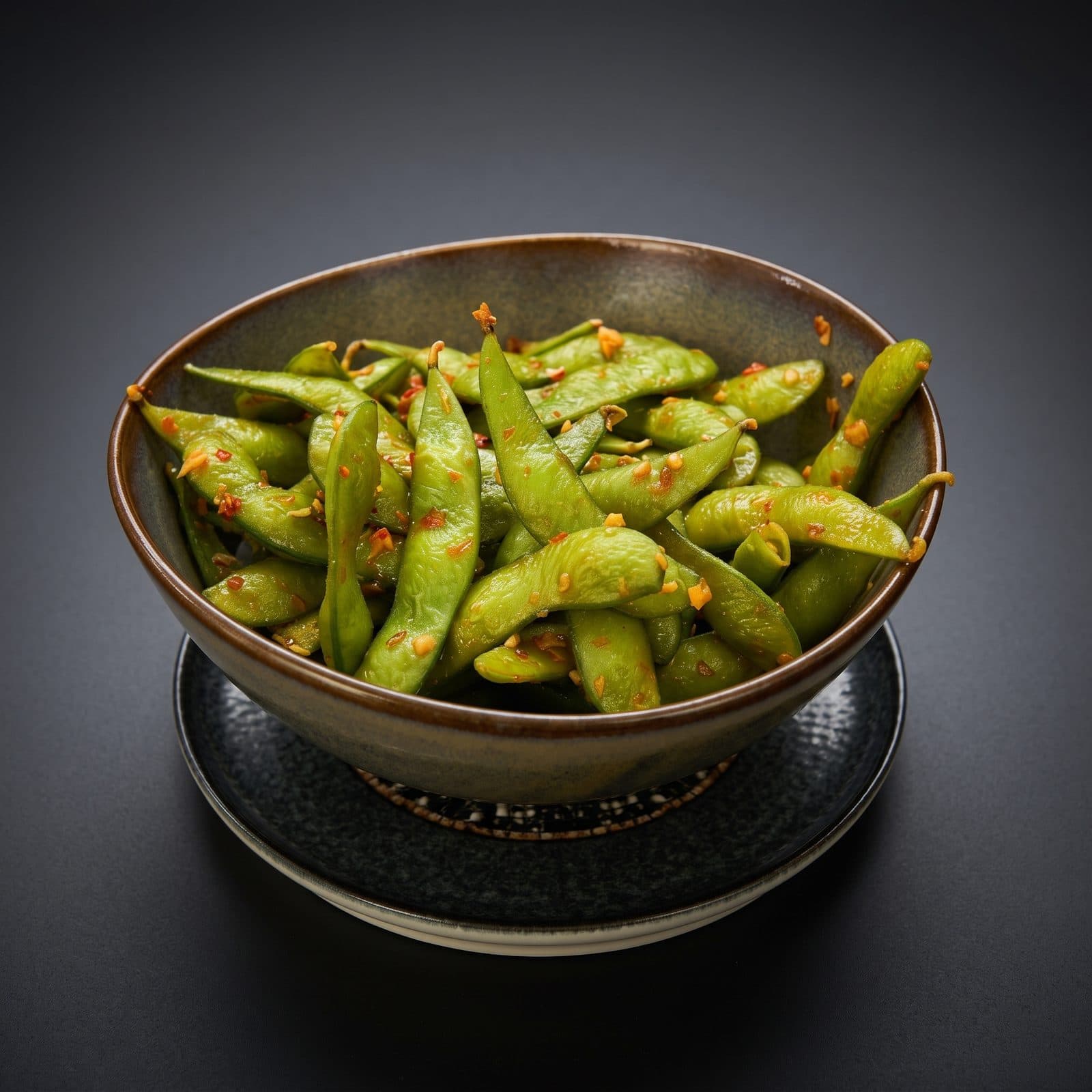 Sora Japanese Dining Bursa — Edamame Chili Garlic, acı biber ve sarımsaklı edamame